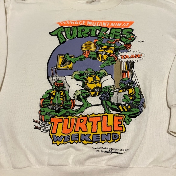Vintage 1988 Ninja Turtles Sweatshirt Kids Unisex Size M - Picture 2 of 8